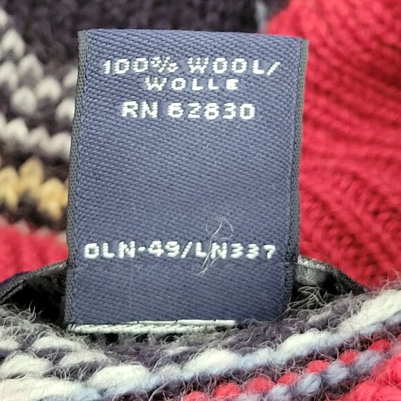 VTG Lands' End Crew Neck Fair Isle Nordic 100% Wool Snowflake Sweater Size 6-8 - Picture 11 of 11